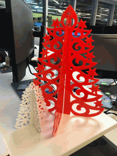CNC Laser Cut Acrylic Christmas Tree Template Free DXF File