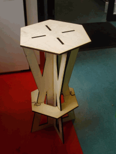 CNC Laser Cut Assembly Stool 9mm Plywood Free DXF File