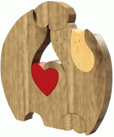 CNC Laser Cut Cat Puzzle, Wooden Puzzle Decorative Vector File