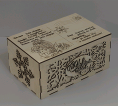 CNC Laser Cut Christmas Decorative Candy Box Free CDR File