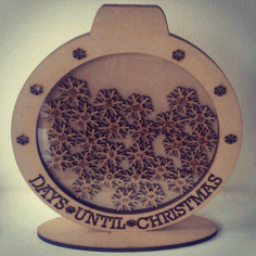 CNC Laser Cut Christmas Dropbox Countdown Vector CDR File