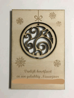 CNC Laser Cut Christmas Greeting Card Free CDR File