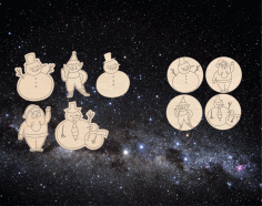 CNC Laser Cut Christmas Ornaments Layouts Vector CDR File