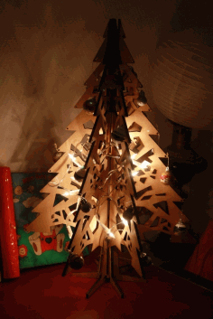 CNC Laser Cut Christmas Tree 3D Vector CDR File