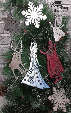 CNC Laser Cut Christmas Tree Decorations Templates Vector CDR File