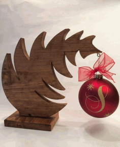 CNC Laser Cut Christmas Tree Ornament Hanger Free CDR File