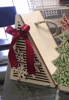 CNC Laser Cut Christmas Tree Packaging for Gift Vector CDR File
