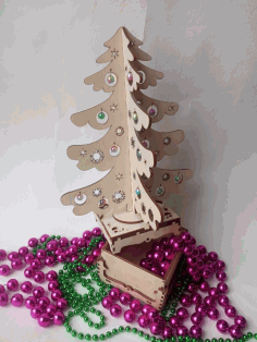CNC Laser Cut Christmas Tree Surprise Free CDR File