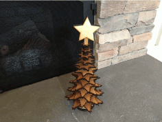 CNC Laser Cut Christmas Tree Template Vector DXF File