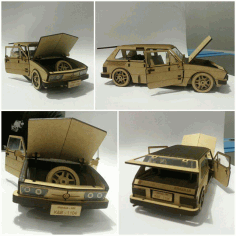 CNC Laser Cut Design Car View DXF File