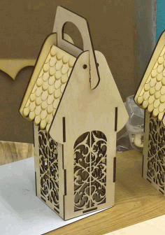 CNC Laser Cut Design of Tea House CDR File