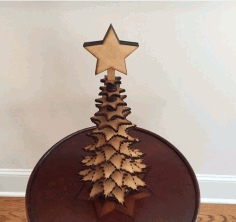 CNC Laser Cut Mini Tabletop Christmas Tree Free CDR File