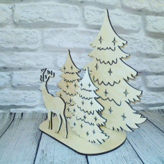 CNC Laser Cut New Year Christmas Decoration Vector CDR File