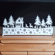CNC Laser Cut New Year Panel for Window Vector CDR File