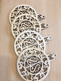 CNC Laser Cut Pendant Plywood Toys For New Year Vector CDR File