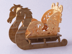 CNC Laser Cut Sleigh Christmas Ornaments Vector CDR File