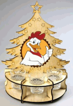 CNC Laser Cut Tray Shaped Pine Tree CDR File