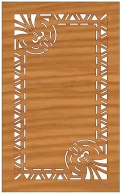 CNC Laser Cut Wooden Door Panel Design DXF File
