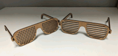 CNC Laser Cut Wooden Shutter Shades Diy Glasses Free CDR File