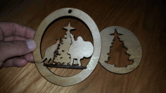 CNC Laser Cut Xmas Tree Santa Kangaroo Free CDR File
