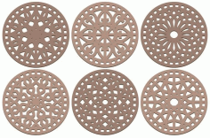 Coasters CNC Laser Cut Decorative Vectors CDR File
