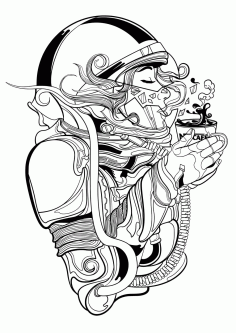 Coffee Headphone Skull CDR File