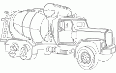 Concrete Mixer Truck Laser Cut DXF File