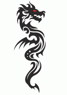 Cool Tribal Dragon Tattoo Design Vector Free CDR Vectors File