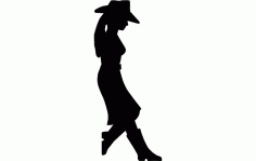 Cowgirl Standing Free Dxf File For Cnc DXF Vectors File