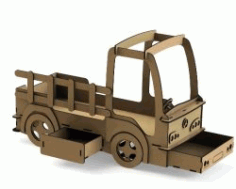 Crib Shaped Truck for Laser Cut CNC Template CDR File