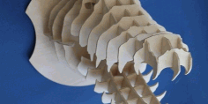 Crocodile Head Laser Cut Wooden 3D Puzzle DXF File