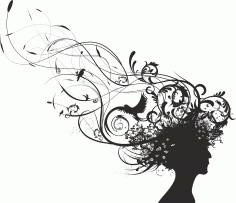 Curly Woman Vector CDR File