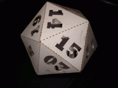 D20 Dice Dungeons Dragons Laser Cut CDR File