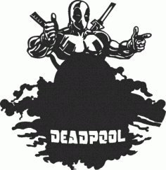 Dead Pool Black Modern Wall Clock CDR File