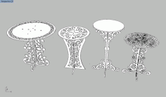 Decor Tables Collection Download Free Vector DXF File