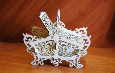 Decorative Candy Basket Laser Cut DXF File