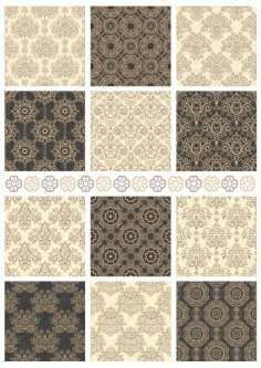 Decorative Damask Seamless Patterns Laser Cut Free CDR File