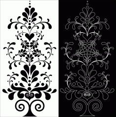 Decorative Floral Pattern Double Free Vector DXF File