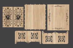 Decorative Gift Box Laser Cutting Template, Wooden Storage Design Vector File