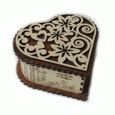 Decorative Heart Shaped Gift Box Laser Cut Free CDR Vectors File