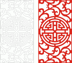 Decorative Jali Design Red Laser Cut CDR File