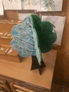 Decorative Tree Model Laser Cut DXF Vectors File