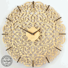 Decorative Wall Clock Template Laser Cut Free Vector CDR File