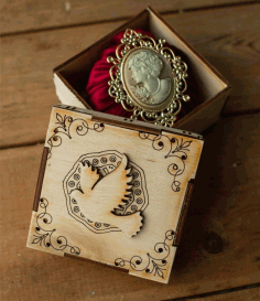 Decorative Wooden Jewelry Box Laser Cut Free CDR File