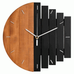 Decorative Wooden Wall Clock CNC Laser Cutting Free CDR File