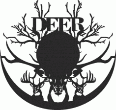 Deer Modern Wall Clock CDR File