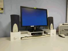 Desktop Monitor Riser Desk Organizer Storage Shelf for Computer Laser Cut DXF File