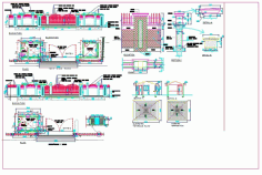 Detail of Boundary Wall in 2D Drawing DWG File