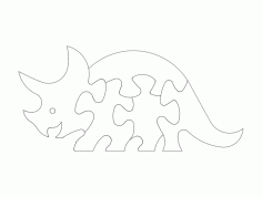 Dino Puzzle Free Vector DXF File