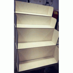 Display Stand 4 Tier Template Laser Cut Free Vector CDR File